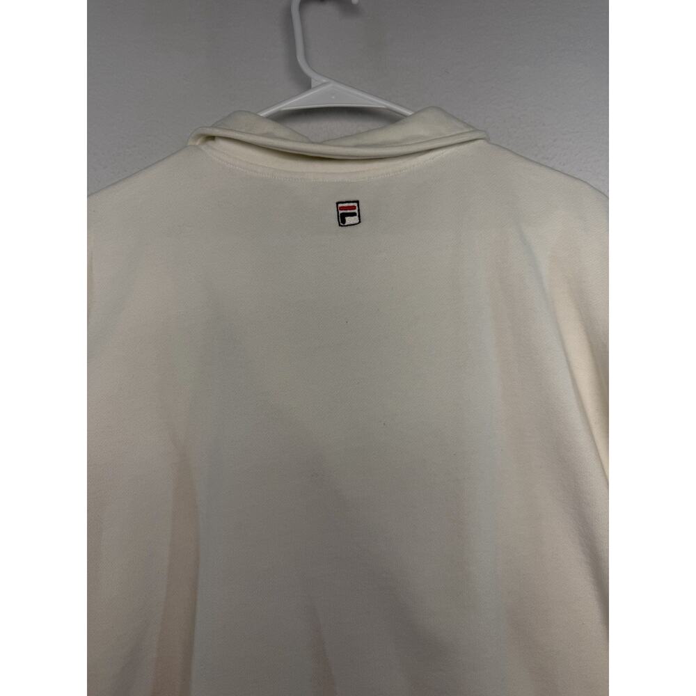 Vintage FILA Men Sweatshirt XL White 1/4 Zip Mock Neck Pullover Logo 90s Active - Picture 14 of 16
